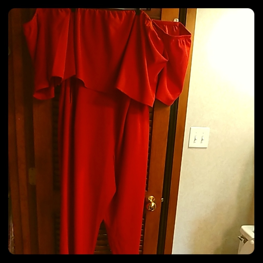 Eloquii off the shoulder jumpsuit